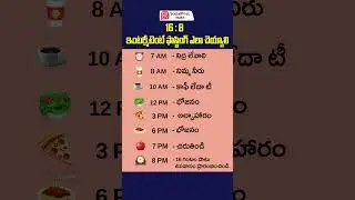 16 గంటల ఉపవాసం ఇంటర్మీటెంట్ ఫాస్టింగ్|16/8 Intermittent Fasting Plan for weightloss #fasting #shorts