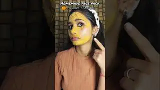 Homemade face pack for glowing skin 🍊 #facepack #glowingskin #shorts #fyp #diy