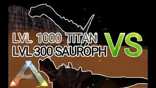 Titanosaur (Lv1000) vs Saurophaganax (Lv350+Saddle+Rider) | ARK:SURVIVAL EVOLVED || jilonian