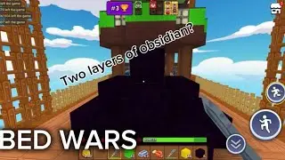 I USE TWO LAYERS OF OBSIDIAN TO WARP THE BED#bedwars #minecraft #minefun 