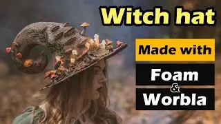 Crafting an Autumn Witch hat - EVA foam, foamclay and Worbla LED glowing mushrooms cosplay tutorial
