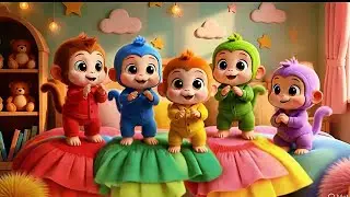 Five Little Monkeys Jumping on the Bed 🐒🛏️ | Fun Counting Song for Kids