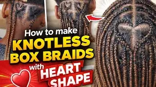 How to make knotless braids/ heart braids #knotlessbraids #viralvideos 