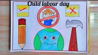 World Day Against Child Labour Drawing/Stop Child Labour Poster Drawing/Child Labour Drawing Easy