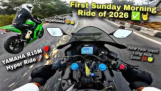 Early Morning Hyper Ride in My Yamaha R15M and 2026 ki First Sunday Bike Ride 😍🔥