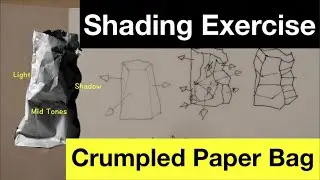 Pen & Ink Shading Exercise | How to shade a crumpled paper bag