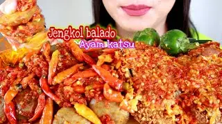 ASMR JENGKOL BALADO + AYAM KATSU GEPREK | ASMR MUKBANG INDONESIA