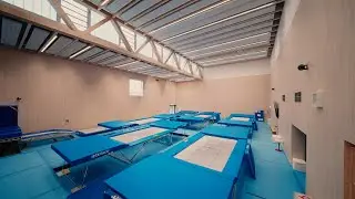 New trampoline hall in Neckarpark, Stuttgart