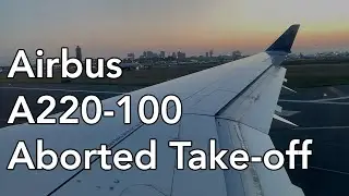 [4K] A220 ABORTED TAKEOFF in Boston