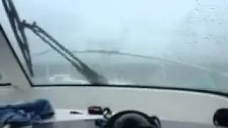 Navigating in heavy fog, rain and rough seas.