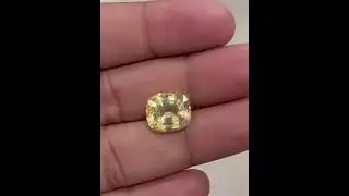 Unheated Yellow Sapphire Close Up Inspection.