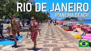 Ipanema Beach Walk | 4K | Summer day in Rio ☀️🏖️ | Rio de Janeiro - Brazil