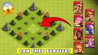 Can Any Super Troop Beat This Level 1 Defense Formation? 😱 | Clash of Clans