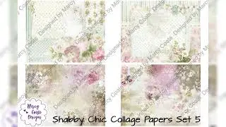 Shabby Chic Collage Papers commercial use ok #junkjournalprintables #collagefodder #shabbychicstyle