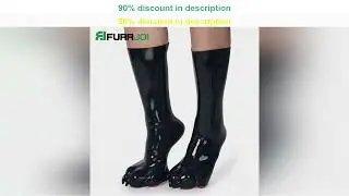 #Furrjoi Silicone Digitigrade Standable Paws-Black Main Body Realistic Latex Furry Fetish Dog Feet