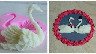 How to make Fondant Swan using Silicone Mold. How to use silicone mold for fondant
