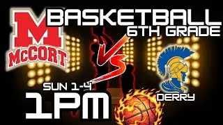 Bishop McCort vs Derry 6th Basketball 1-4-26 1pm  Avkans 30x & Avkans Live
