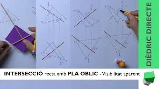 Intersecció RECTA-PLA OBLIC i visibilitat per PLANS PROJECTANTS - INTERSECCIÓ IVb - Dièdric directe
