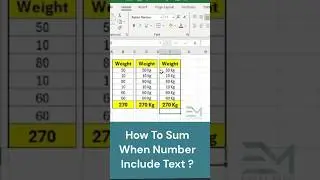 Sum cells which include text along with numbers #excelmind