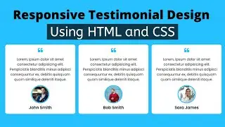 Responsive Testimonial Design Using HTML and CSS | Simple Testimonial Section Design | Coding Power