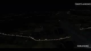 Upper Deck First Class view Delta Air Lines 747-400 Night Landing Tokyo   Narita