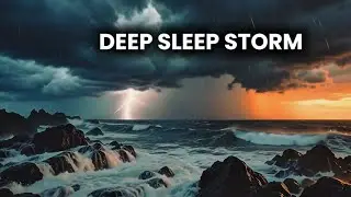 Evening Ocean Storm 🌧️ Rain, Waves & Thunder Sounds for Deep Sleep, Anxiety Relief