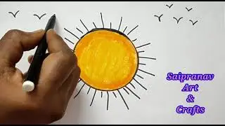How to draw Sun ll easy sun drawing ll simple sun drawing ll Saipranav Art & Crafts ll paper arts
