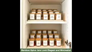 GMISUN Spice Jars with Bamboo Lids, 20 Pack 2.5oz Glass Spice Containers with Labels, Small Bottles