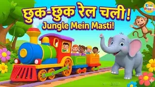 छुक-छुक रेल चली! | Jungle Safari & Freeze Dance | Hindi Rhymes for Kids | Khel Pitara
