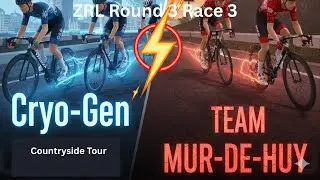 Zwift Racing Leauge Cryo-Gen C/D: Countryside Tour 2 Laps (31.9 km 371m ) Lime Dev Leaque Div 1