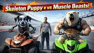Skeleton Puppy vs Muscle Beasts 🔥 INSANE USA Stadium Races & Fights | UNBELIEVABLE Wins