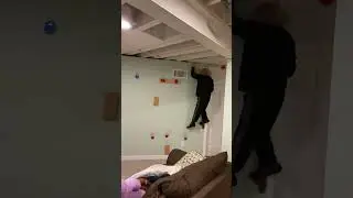 Desmond on our Basement Ninja Course