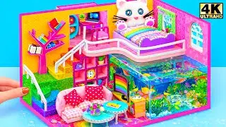 Make Cute Miniature Kitten House with Adorable Bedroom on Top of Fish Tank 🐾🐱 DIY Miniature House