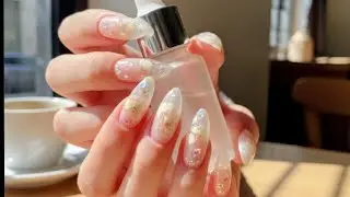Nail extension with fake nails #NailsAtHome #BeginnerNailTutorial #NailTransformation 