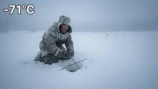 A 75-Year-Old Man Sets Up a Snow Trap to Catch Small Animals at –71°C