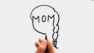 Easy Mother's Drawing  | happy mothers day drawing| How to Draw Mother From Word MOM