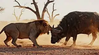 African buffalo VS Lion Fight World Warefare 😧