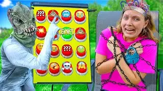 Pond Monster Chooses 100 MYSTERY BUTTONS&hellip; Only 1 let you ESCAPE | Fan Q&A LIE DETECTOR TEST