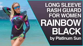 Long sleeve Rash Guard Black Rainbow