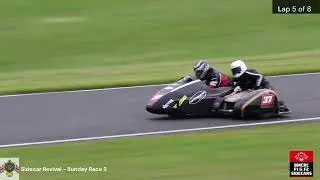 Sidecar Revival Sunday Race 3 BMCRC F1 and F2 sidecars Cadwell Park 3rd August 2025