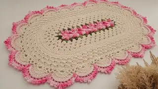 TAPETE PRIMAVERA OVAL DE CROCHÊ AULA COMPLETA/ FÁCIL E FICA MUITO LINDO! 