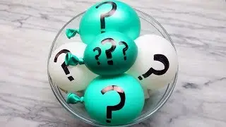 Making Toothpaste Themed Mystery Slime with Satisfying Balloon Cutting!