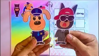 [paper diy] Decorating a Satisfying Sheriff Labrador Sticker Book ASMR #sherifflabrador
