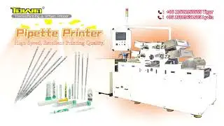 Automatic 4-color offset printing equipment for high-precision printing of plastic medical pipettes.