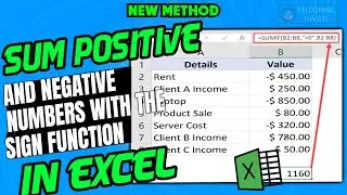 How to Sum Negative and Positive Numbers in Excel | SIGN Function in excel
