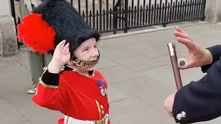 Boy dressed as a Coldstream Guard meets his hero The Corporal of Horse (CoH). 01.09.2023.