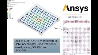 ANSYS Workbench:  RC Slab Under Center Load with Crack Visualization (SOLID65 and LINK180)