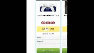 MidPenny.com $10. Wal-Mart Gft Card for only 2 cents. Watch in action!