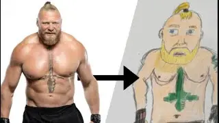 Drawing Brock Lesnar with colored pencils! (Time lapse)