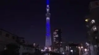 Skytree lights up to mark 1 year until Paralympics